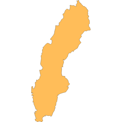 Karta över Sverige som visar utomlänsremisser till Barnlogopederna för logopedisk utredning i Lund.